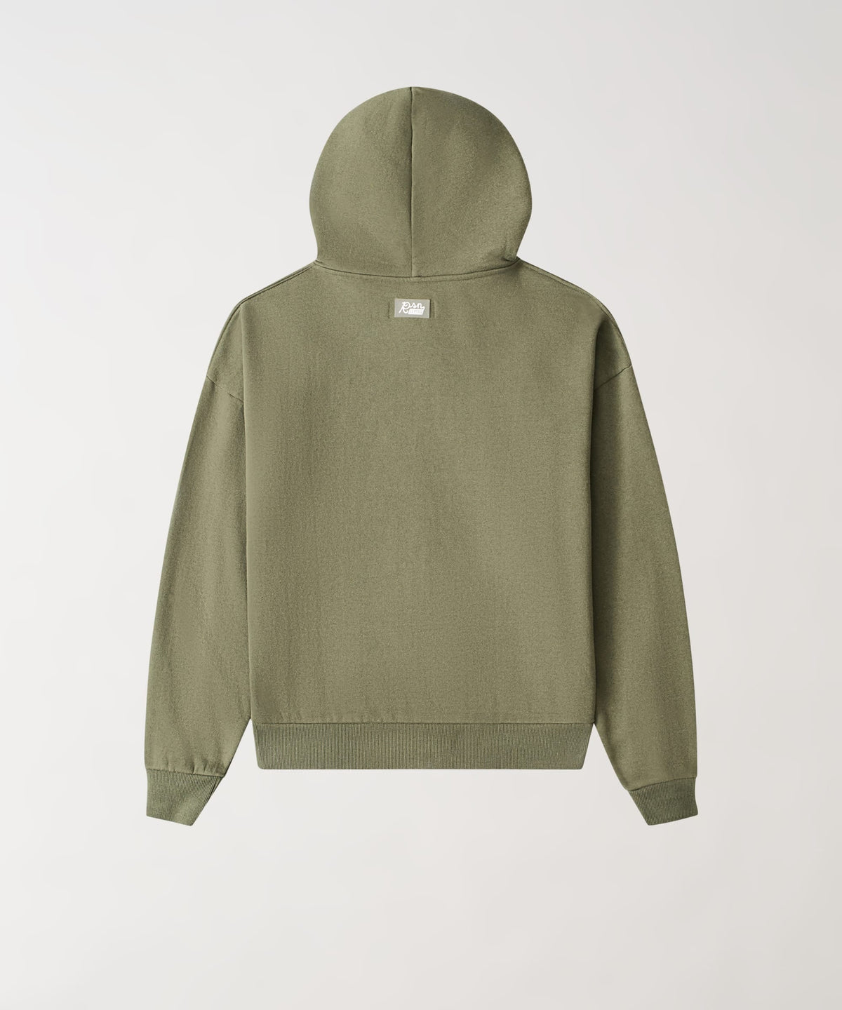 Essential Boxy Fit Zip Up Hoodie - Olive Green