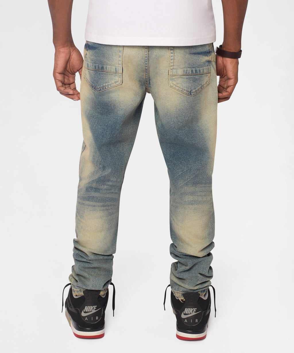 Drifter Distressed Skinny Jeans - Medium Indigo