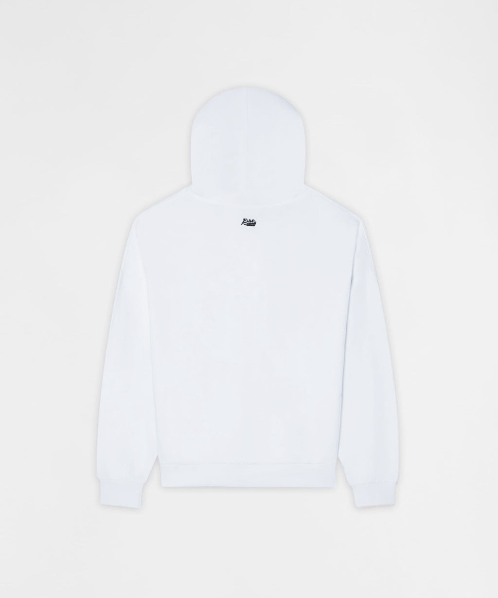 Essential Boxy Fit Zip Up Hoodie - White