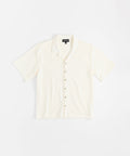 Essential Button-Down Textured Short Sleeve Shirt - Beige