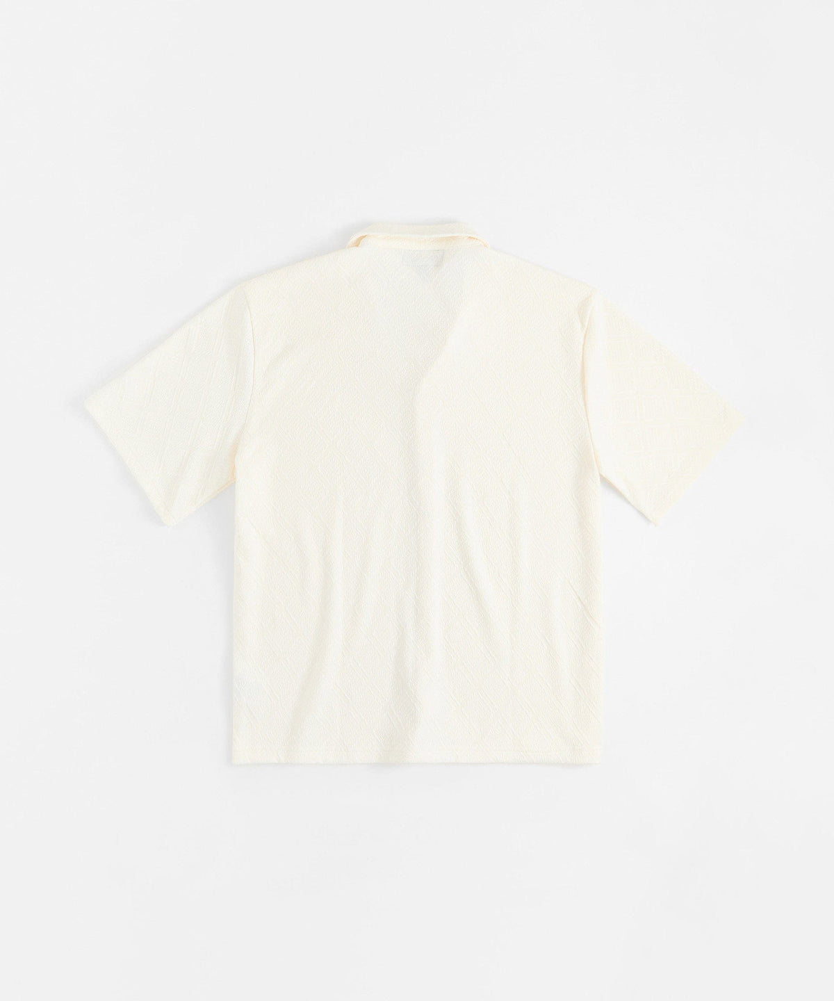 Essential Button-Down Textured Short Sleeve Shirt - Beige